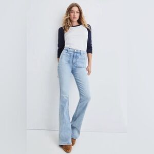 NEW Veronica Beard Florence High Rise Flare Jeans Light Wash Sz 27